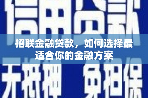 兰州招联金融贷款，如何选择最适合你的金融方案