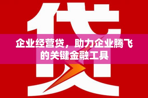 兰州企业经营贷，助力企业腾飞的关键金融工具