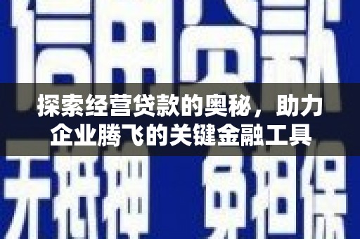 兰州探索经营贷款的奥秘，助力企业腾飞的关键金融工具