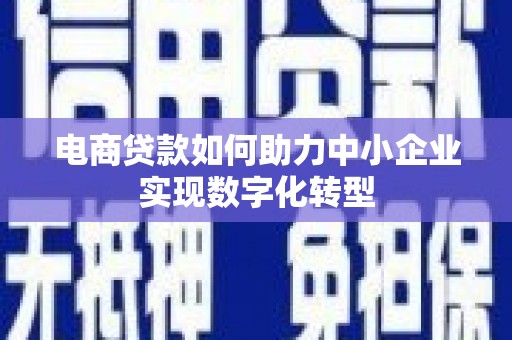 兰州电商贷款如何助力中小企业实现数字化转型