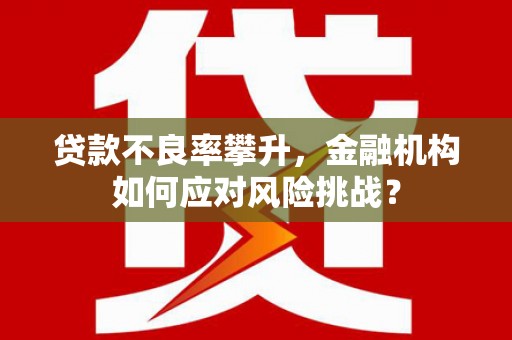兰州贷款不良率攀升，金融机构如何应对风险挑战？