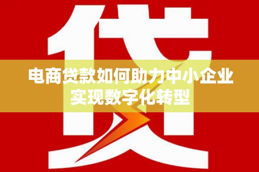 兰州电商贷款如何助力中小企业实现数字化转型