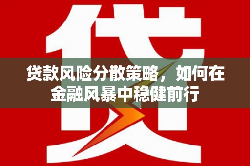 兰州贷款风险分散策略，如何在金融风暴中稳健前行