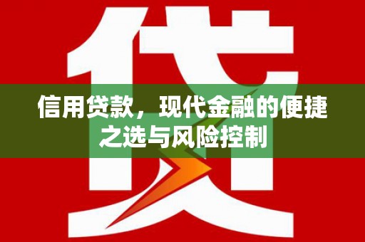 兰州信用贷款，现代金融的便捷之选与风险控制