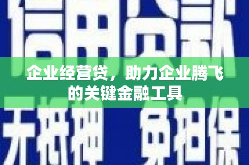 兰州企业经营贷，助力企业腾飞的关键金融工具