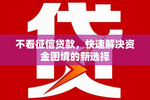 兰州不看征信贷款，快速解决资金困境的新选择