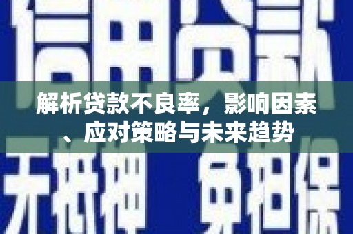 兰州解析贷款不良率，影响因素、应对策略与未来趋势