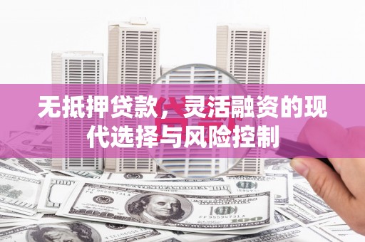 兰州无抵押贷款，灵活融资的现代选择与风险控制