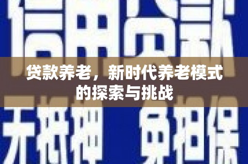 兰州贷款养老，新时代养老模式的探索与挑战