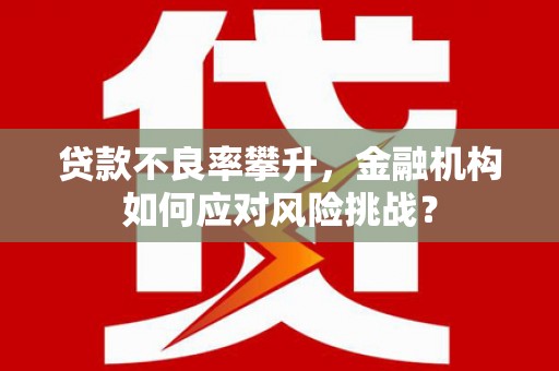 兰州贷款不良率攀升，金融机构如何应对风险挑战？
