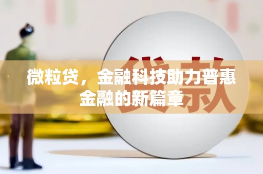 兰州微粒贷，金融科技助力普惠金融的新篇章