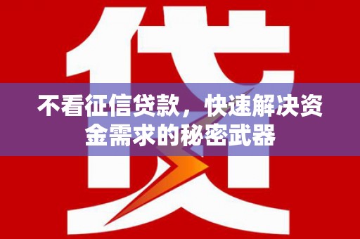 兰州不看征信贷款，快速解决资金需求的秘密武器