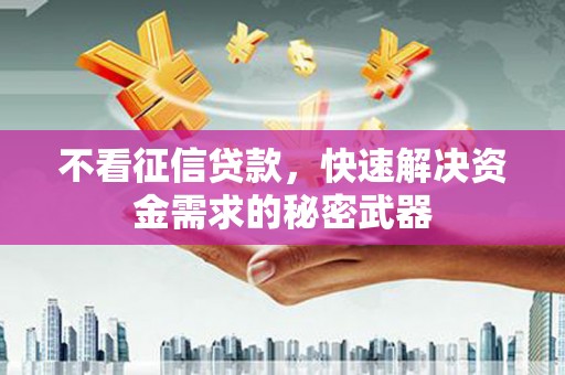 兰州不看征信贷款，快速解决资金需求的秘密武器
