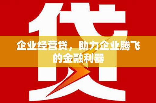 兰州企业经营贷，助力企业腾飞的金融利器